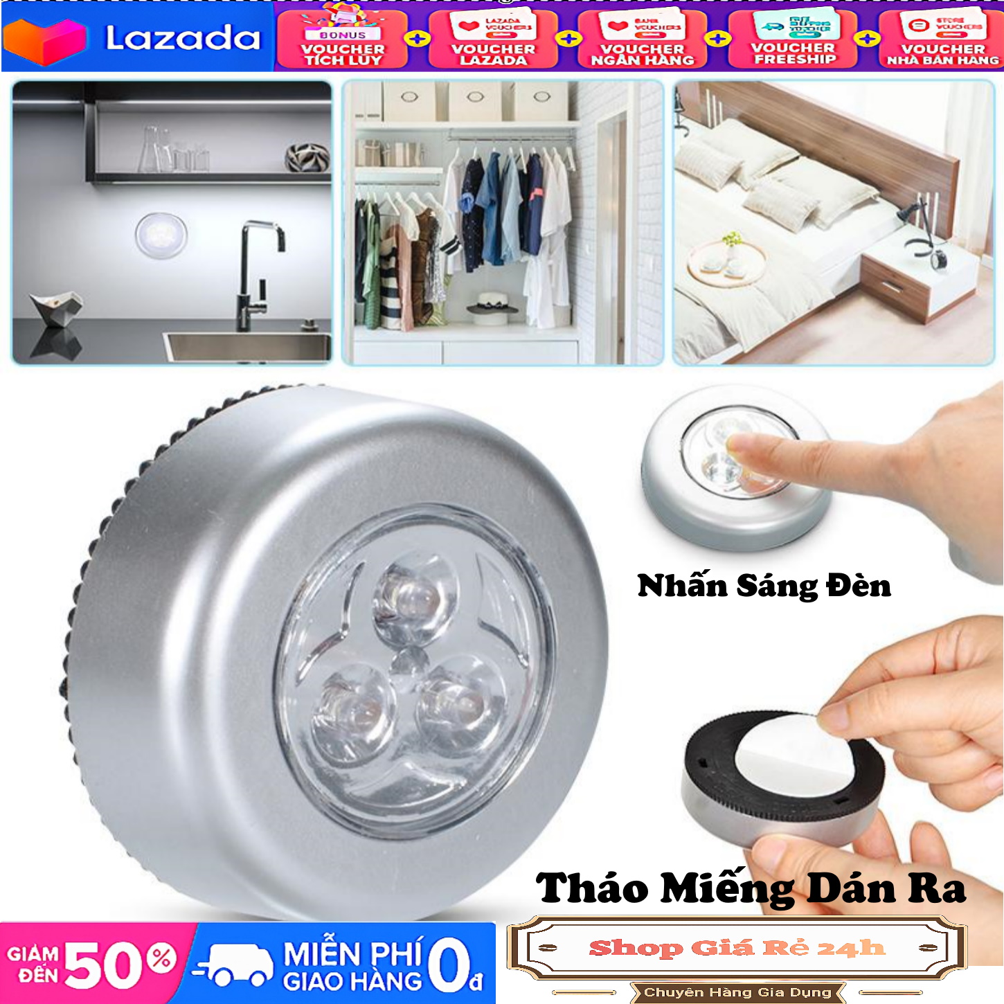 ĐÈN LED DÁN TƯỜNG LOẠI 3 BÓNG SIÊU SÁNG