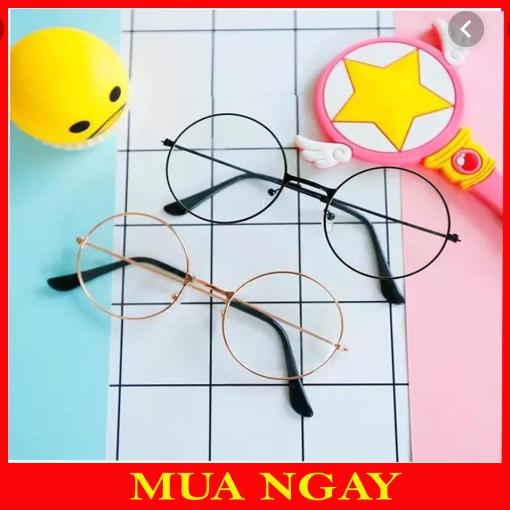 Combo 2 mắt kính thời trang Nobita Tròn Cực Dể Thương (Đen-Vàng)