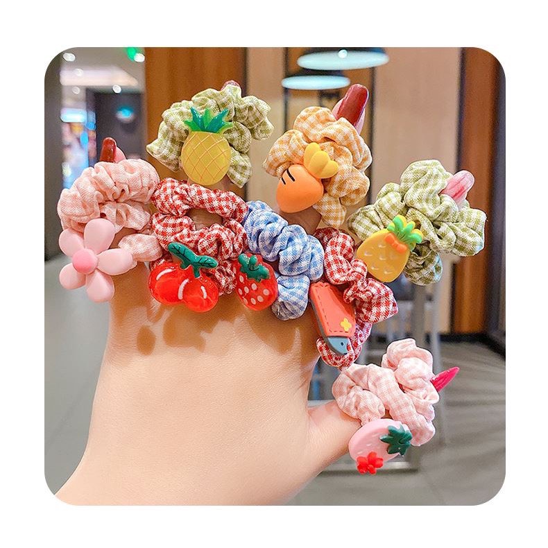 Set 10 dây chun cột tóc nhiều màu cute cho bé