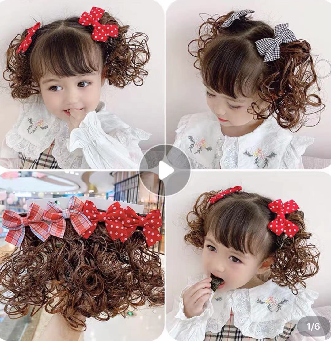 Set 2 kẹp tóc giả nơ siêu yêu cho bé