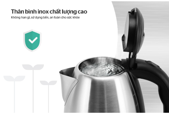 Ấm đun siêu tốc Inox SUNHOUSE SHD1182 1.8lit