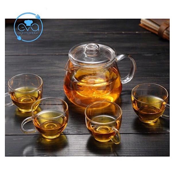 [HCM]Bộ Bình 4 Tách Pha Trà Thuỷ Tinh Chịu Nhiệt Cao Cấp