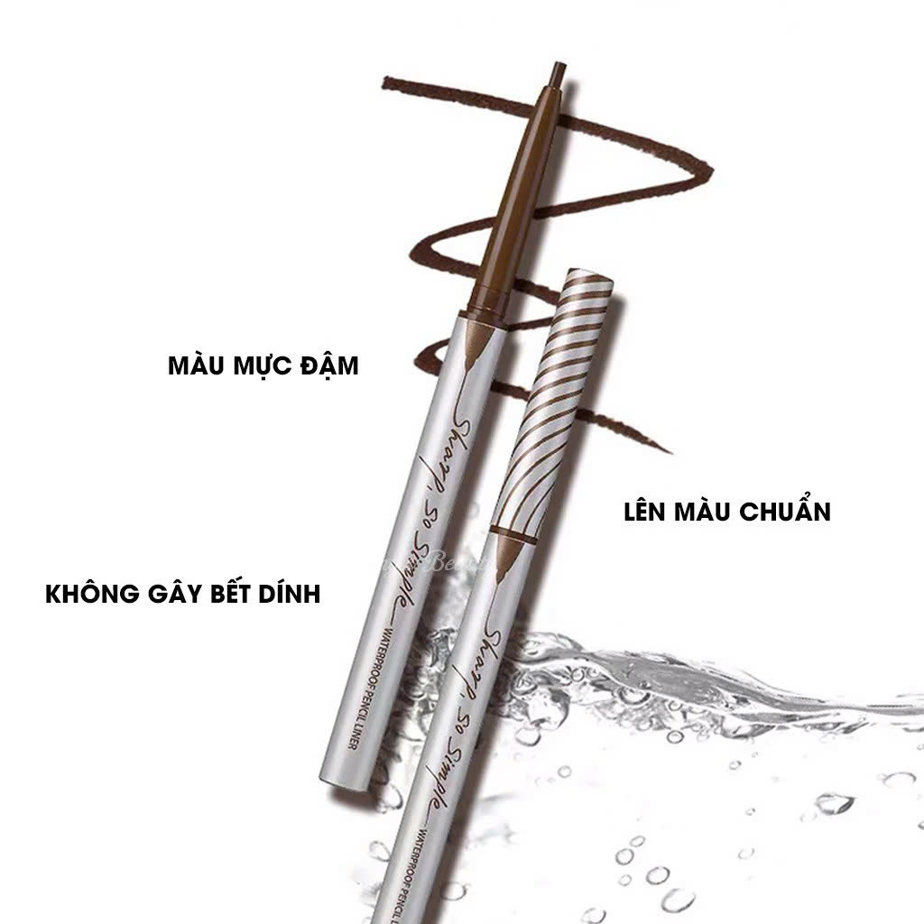 Bút viền mắt chống nước cli o sharp so simple waterproof pencil liner 0.14g