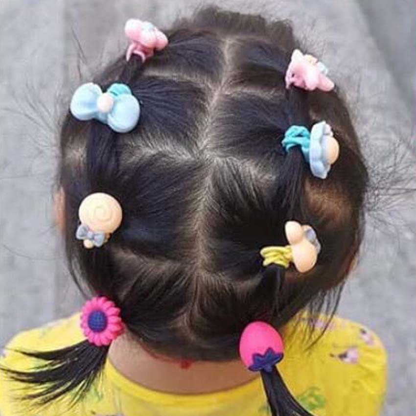 Sét 20 Chun Buộc Tóc Nhiều Kiểu Cho Bé