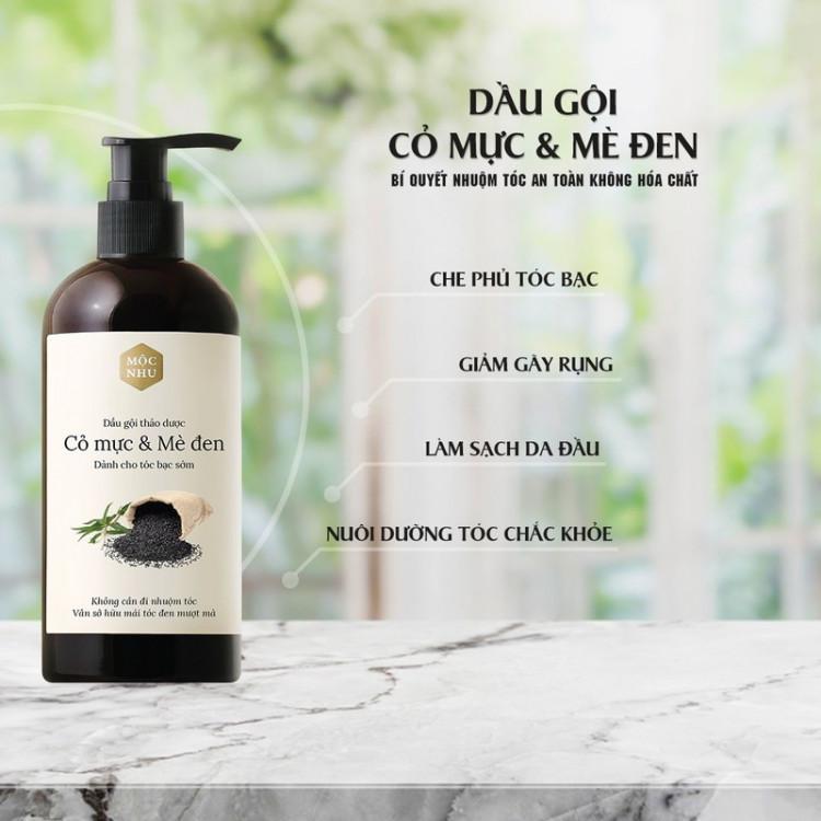 ✅MỘC NHU✅ Dầu gội cỏ mực & mè đen Mộc Nhu - Phủ đen tóc bạc chỉ sau vài lần gội giá rẻ