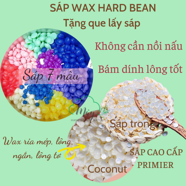 Sáp wax lông nóng hạt đậu hard wax bean , sáp wax lông coconut , sáp wax trong suốt  siêu bám lông , wax sạch lông tay chân nách 100g cao cấp