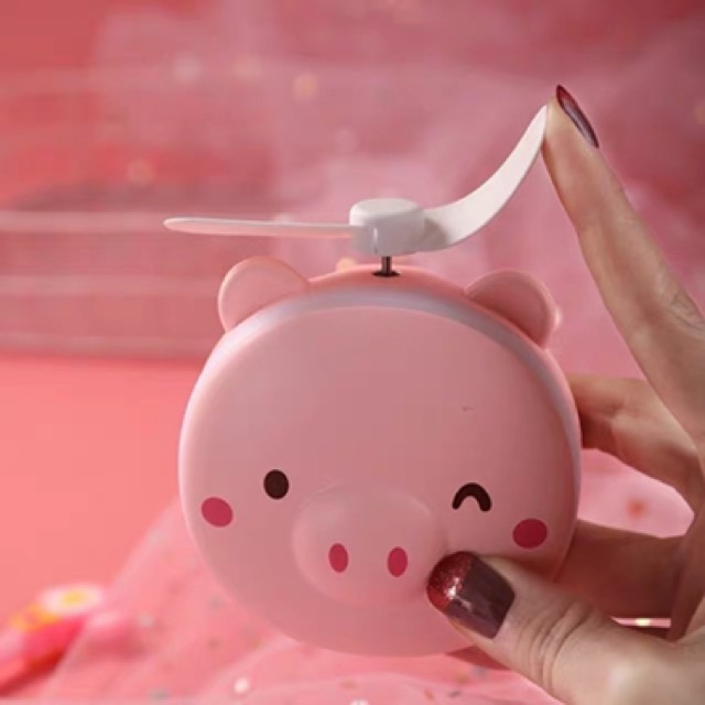 Quạt hình heo kèm gương