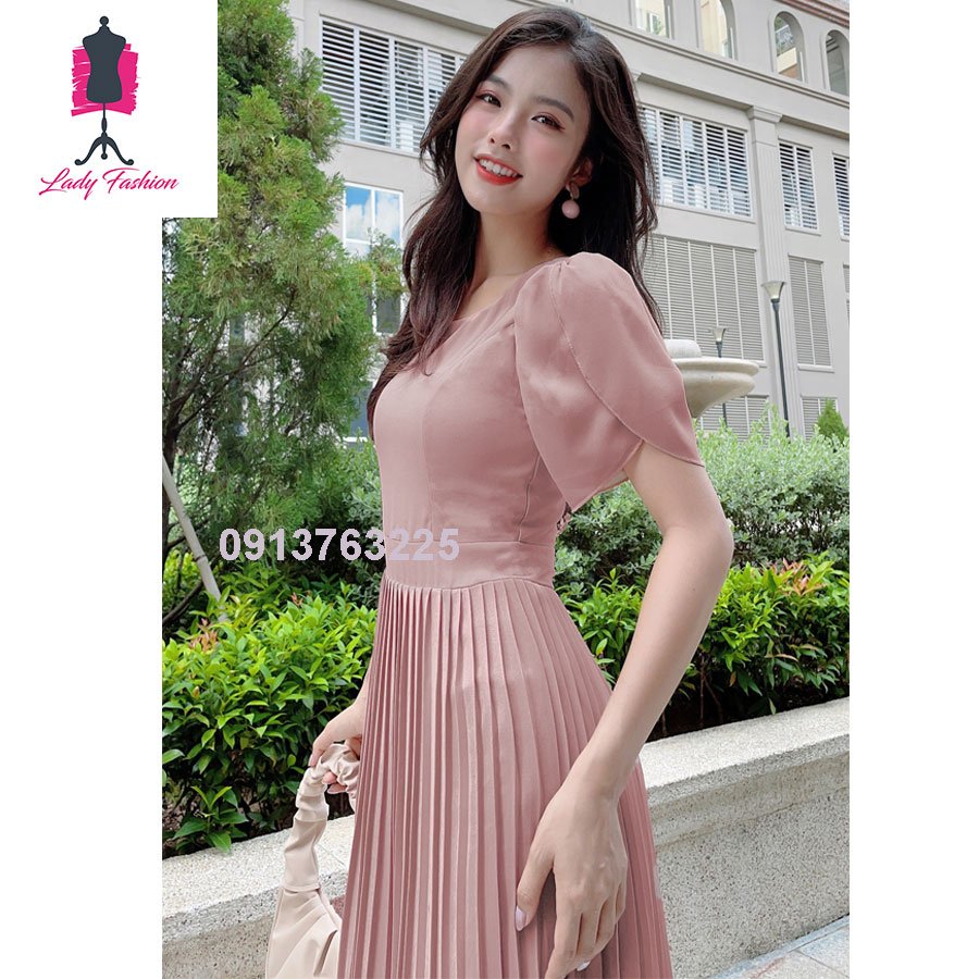 [4.4 Hoàn tiền 15%][HCM]Đầm  Phối Dập Li Sang Trọng - D030