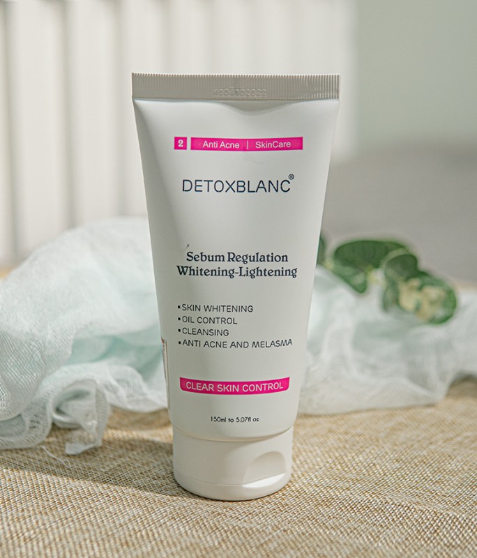 [HCM]Combo Serum mụn Detox Blanc và Sữa rửa mặt Thải độc trắng da
