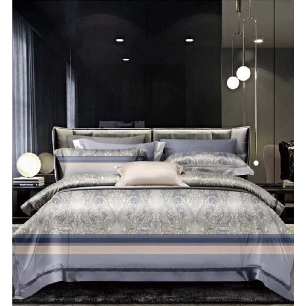Bộ ga trải lụa tencel 60s bộ 5 món 4 món chăn ga lụa tencel cao cấp siêu mát, mềm mịn, vải đẹp - shop nệm tốt