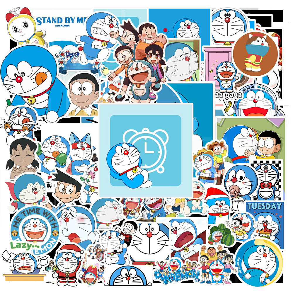 Bộ 50 Miếng Dán Chống Thấm Nước Hình Doraemon Xinh Xắn