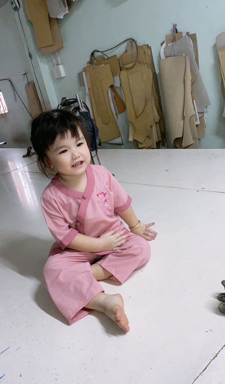 đồ lam cho bé đi chùa vải mềm mát thấm mồ hôi