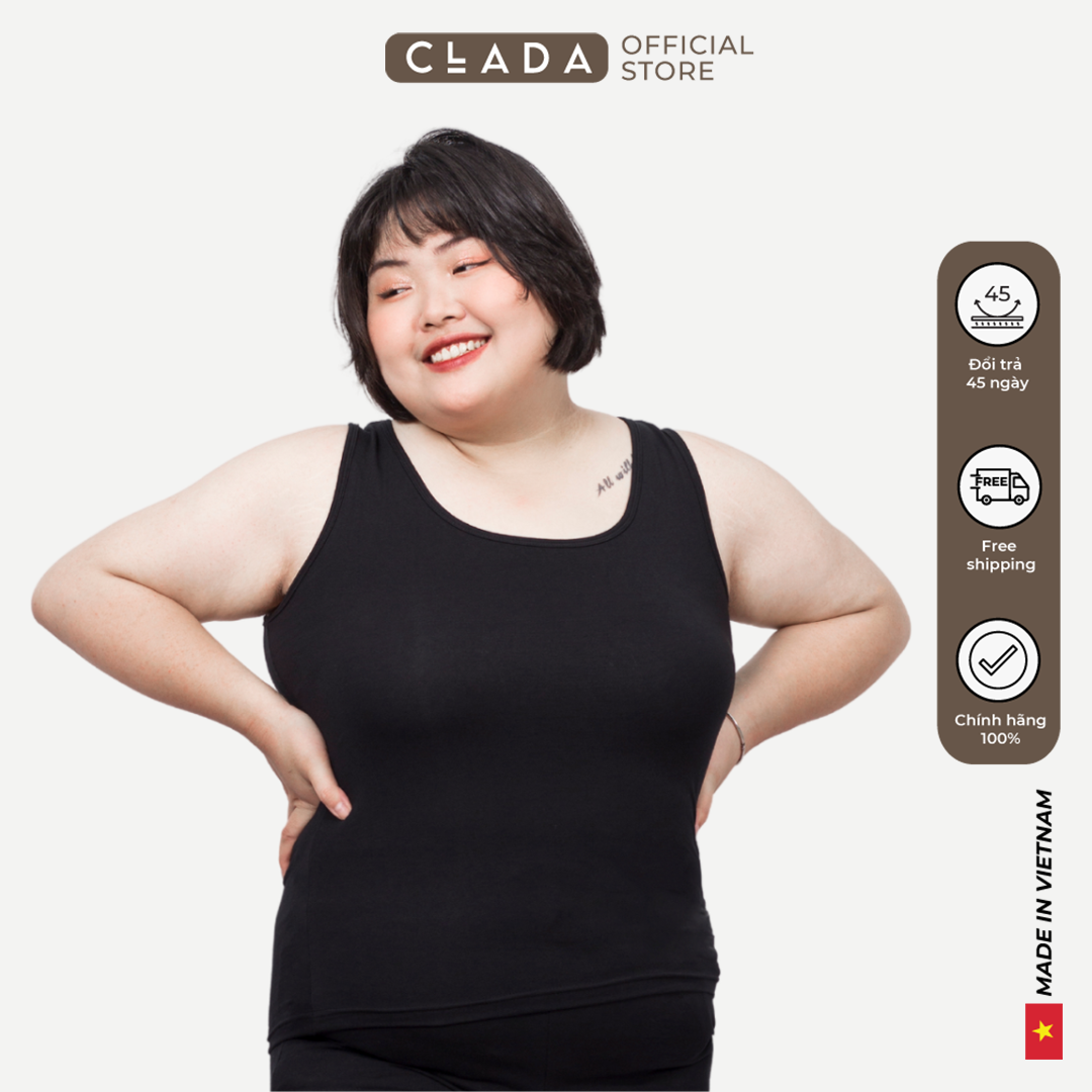 Áo ba lỗ nữ bigsize thương hiệu CLADA - Đen
