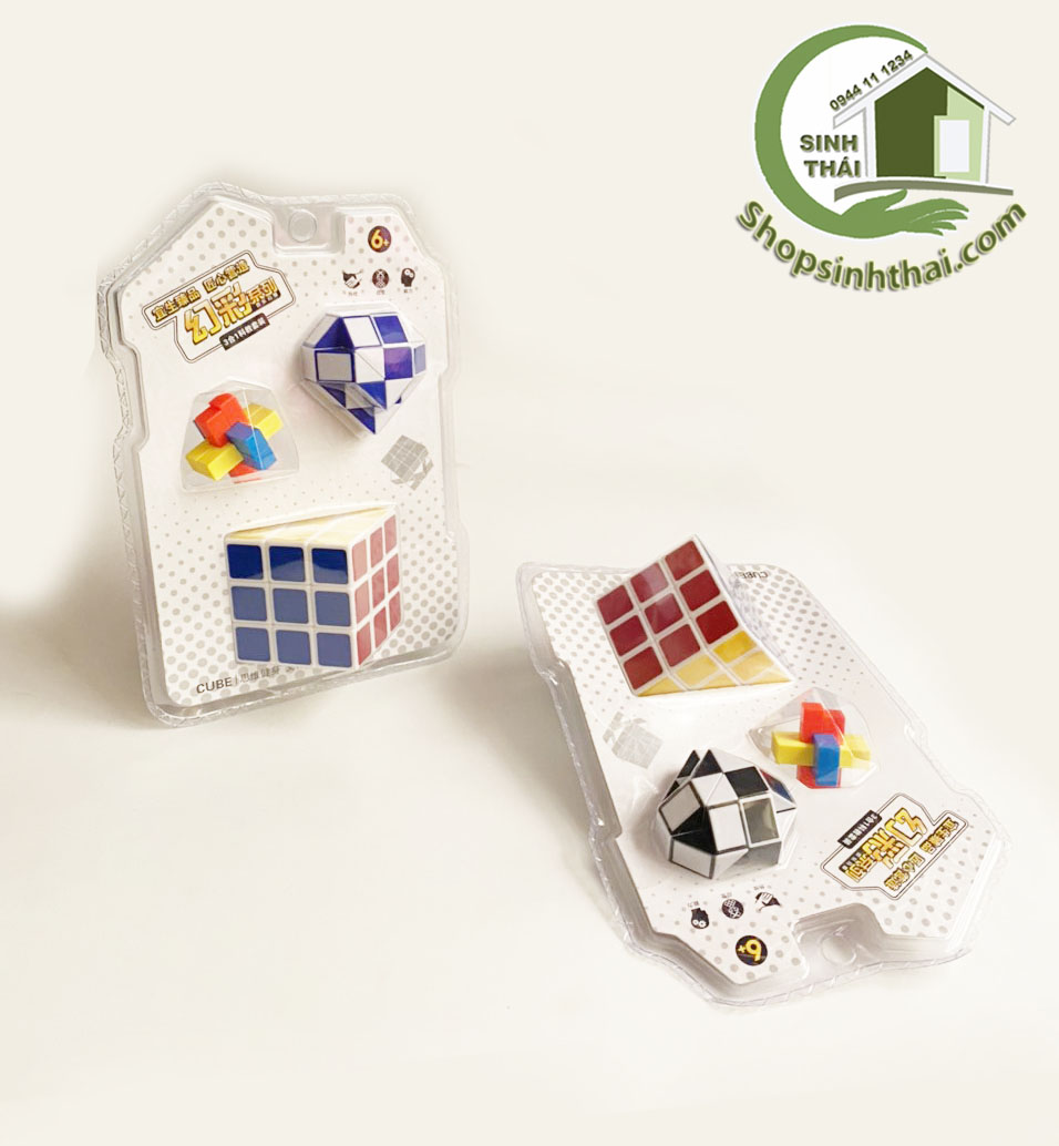 Vỉ 3 cục rubik 3x3 to nhỏ