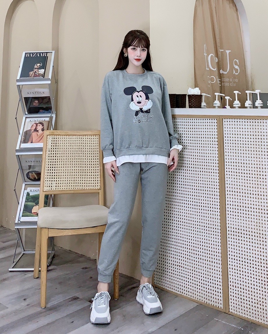 Bộ nỉ bông bầu siêu ấm mùa thu đông, hàng đẹp