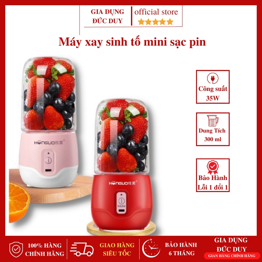 Máy xay sinh tố cầm tay mini sạc pin cao cấp, máy xay sinh tố đa năng công suất 35w, dung tích 300ml, máy xay sinh tố du lịch, máy xay sinh tố mini nhỏ gọn, cổng sạc usb