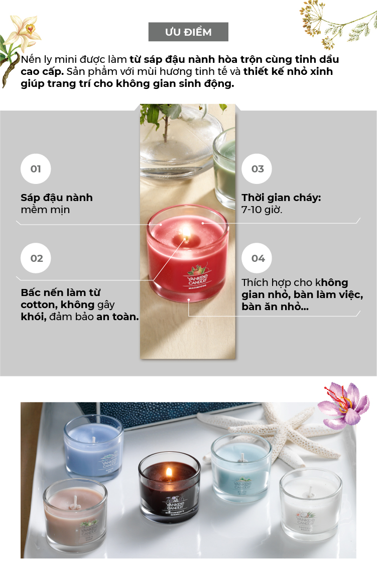 Nến ly mini Yankee Candle (37g) - Pink Sands