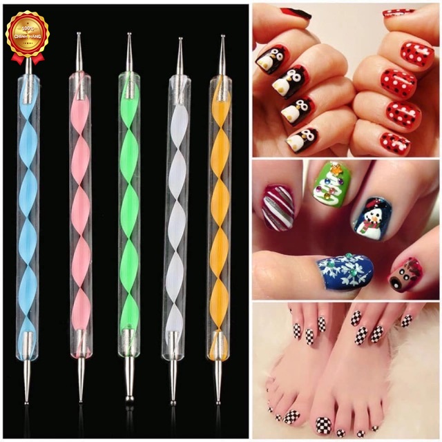 Sét bút chấm bi làm nail 5 cây