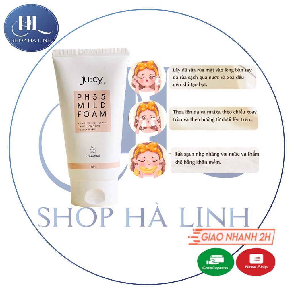 Sữa rửa mặt Ju:cy (JuCy) pH 5.5 Mild Foam 130ml