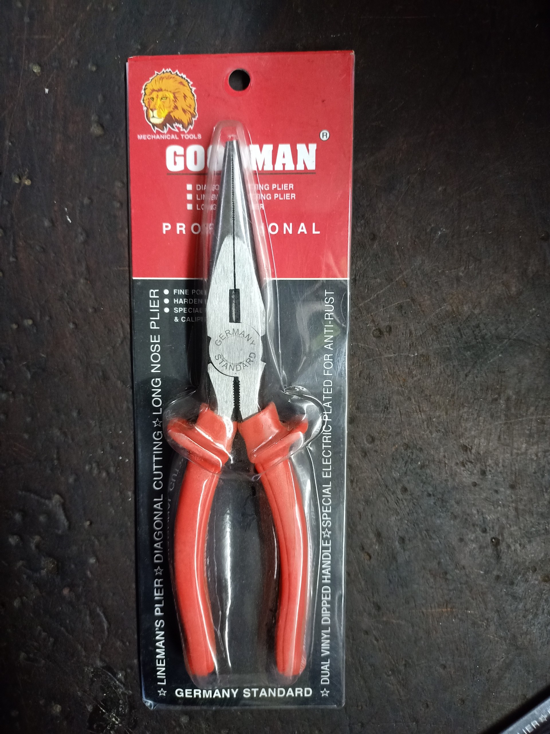 Kìm mũi dài goodman 8" đỏ