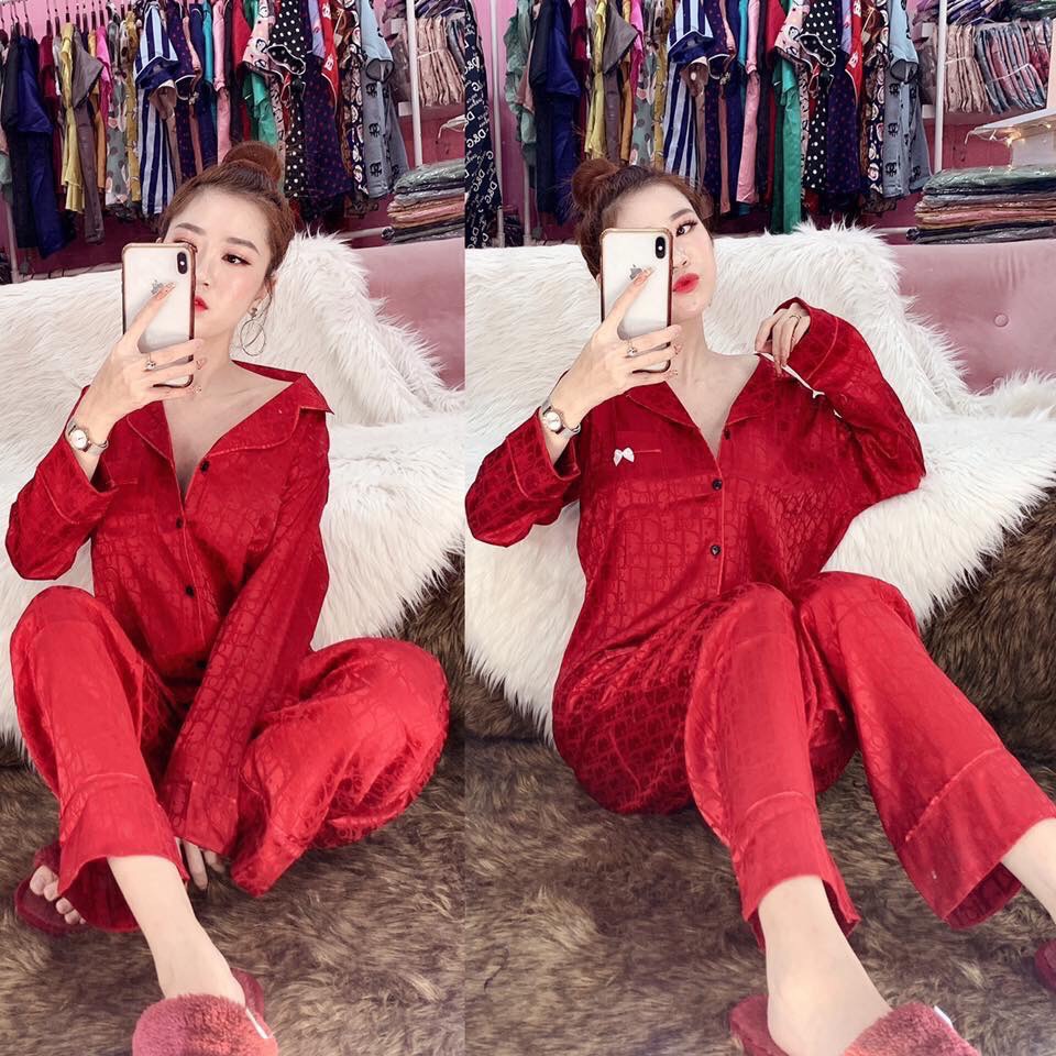 bộ lụa satin cao cấp mặc nhà, bộ đồ sau sinh, bộ đồ mặc nhà