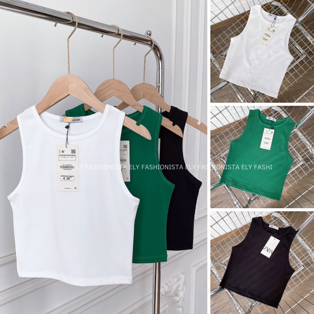 Áo Ba Lỗ Croptop Ôm Body Kiểu Dáng Basic Cộc Tay Co Giãn Tốt ELY206