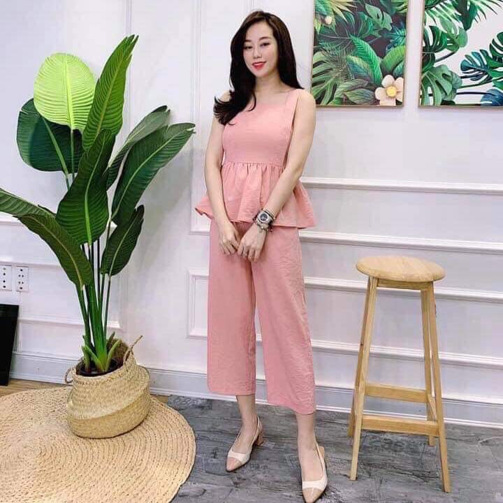 [HCM]Set bộ ống rộng PEPLUM 2 dây cực xinh