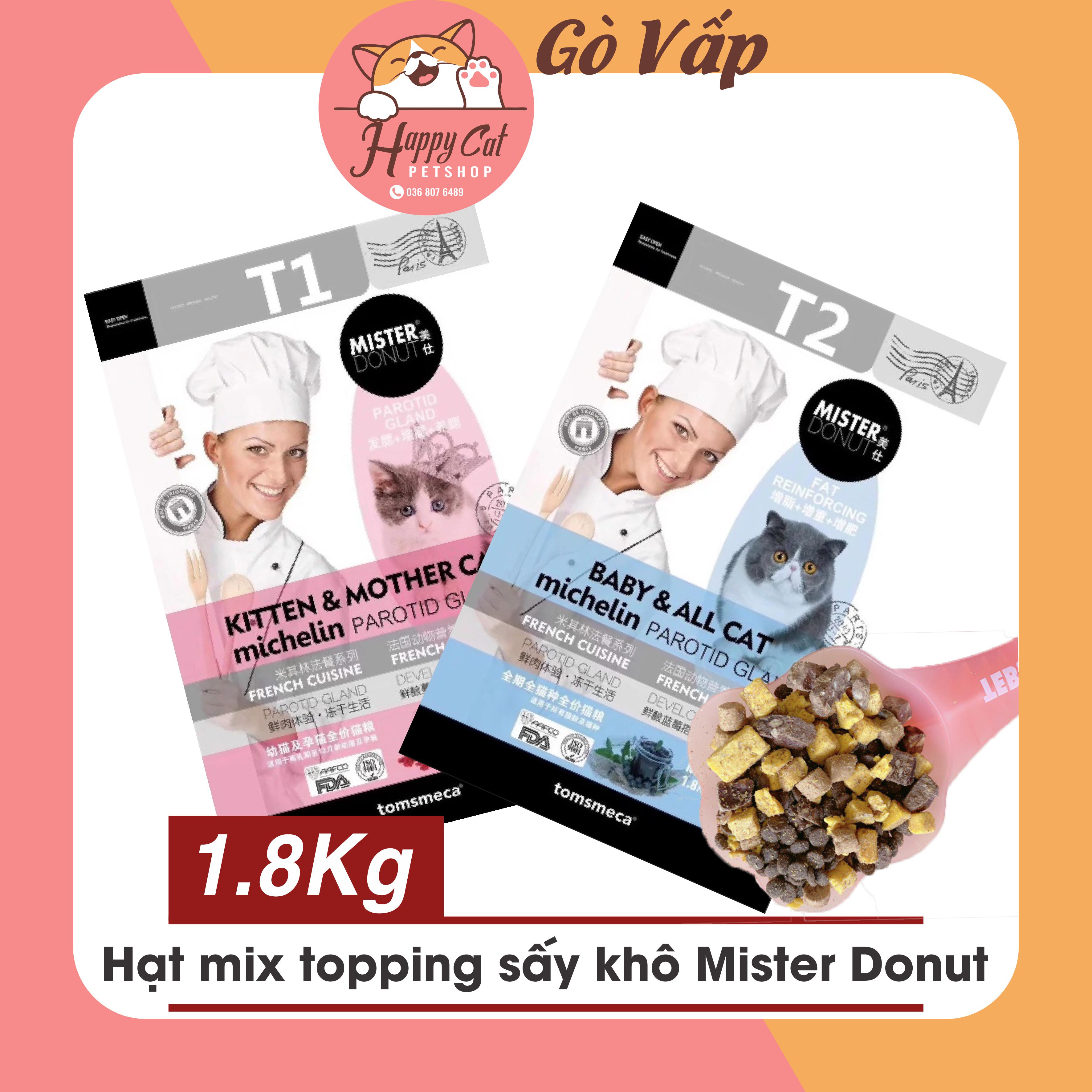 Hạt Mister Donut Mix Topping Thịt Sấy Thức ăn hạt cho mèo