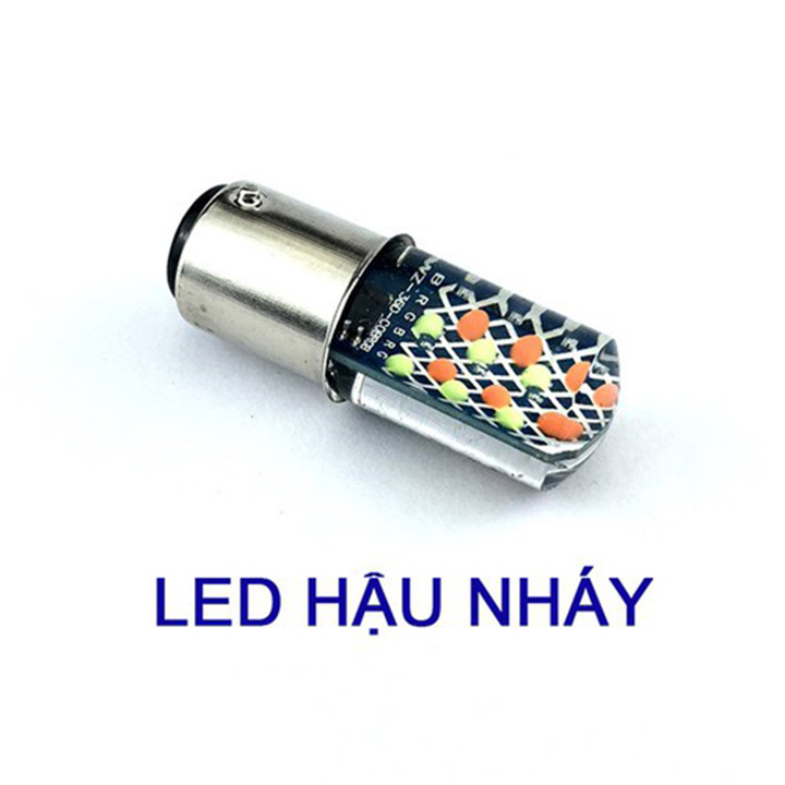 {FREESHIP}Đèn hậu nháy đổi 2 màu,Đèn led hậu nháy đổi 2 màu xanh đỏ liên tục đẹp mắt,Đèn hậu xe máy dùng điện bình 12V- Giá 1 bóng