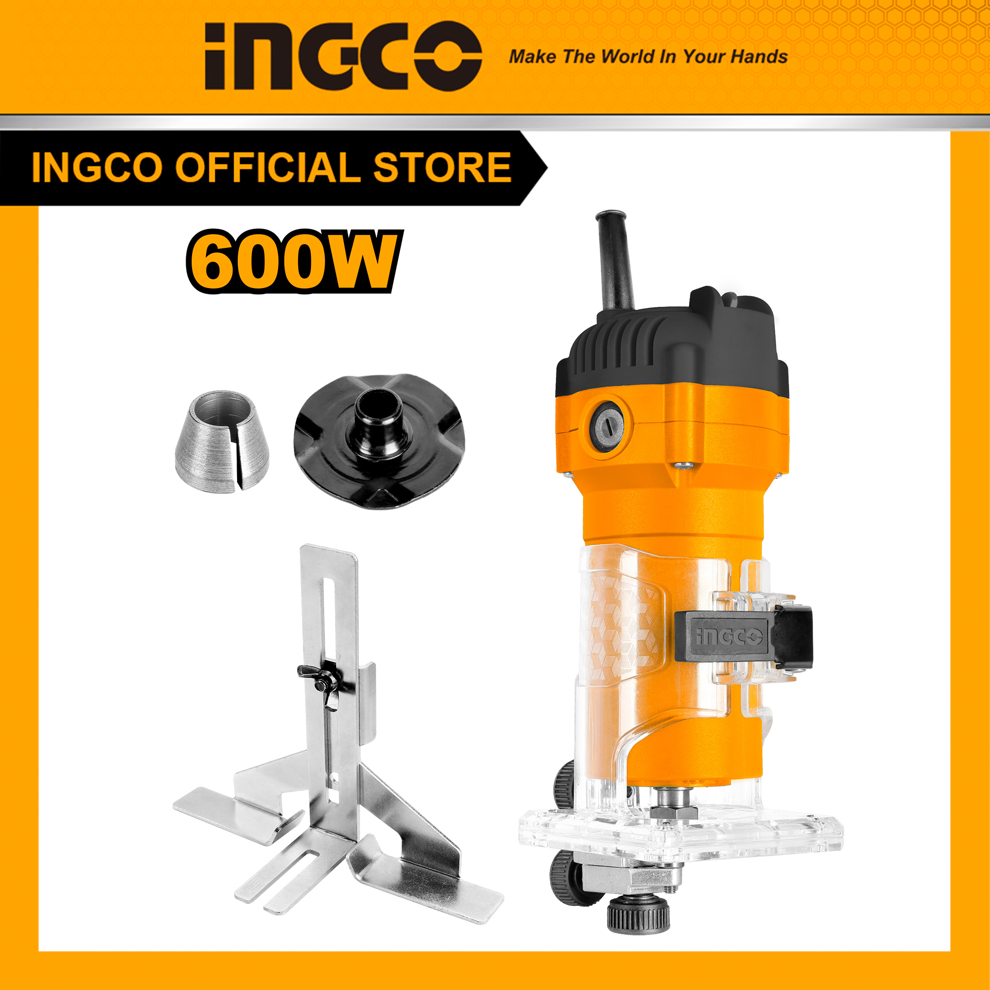 Máy phay cắt mép 600w ingco plm6001