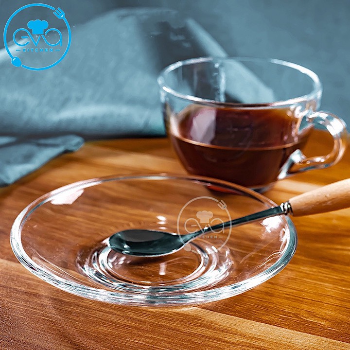 [HCM]Bộ 4 Đĩa Thuỷ Tinh Lót Ly Tách Cao Cấp M2819
