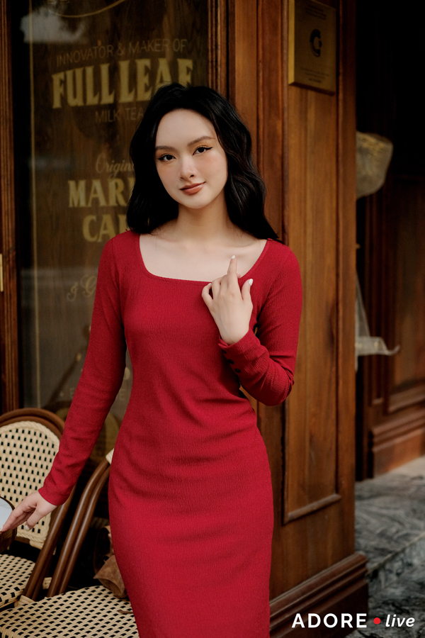Knit dresses poly xốp 322DR9009 ADOREDRESS