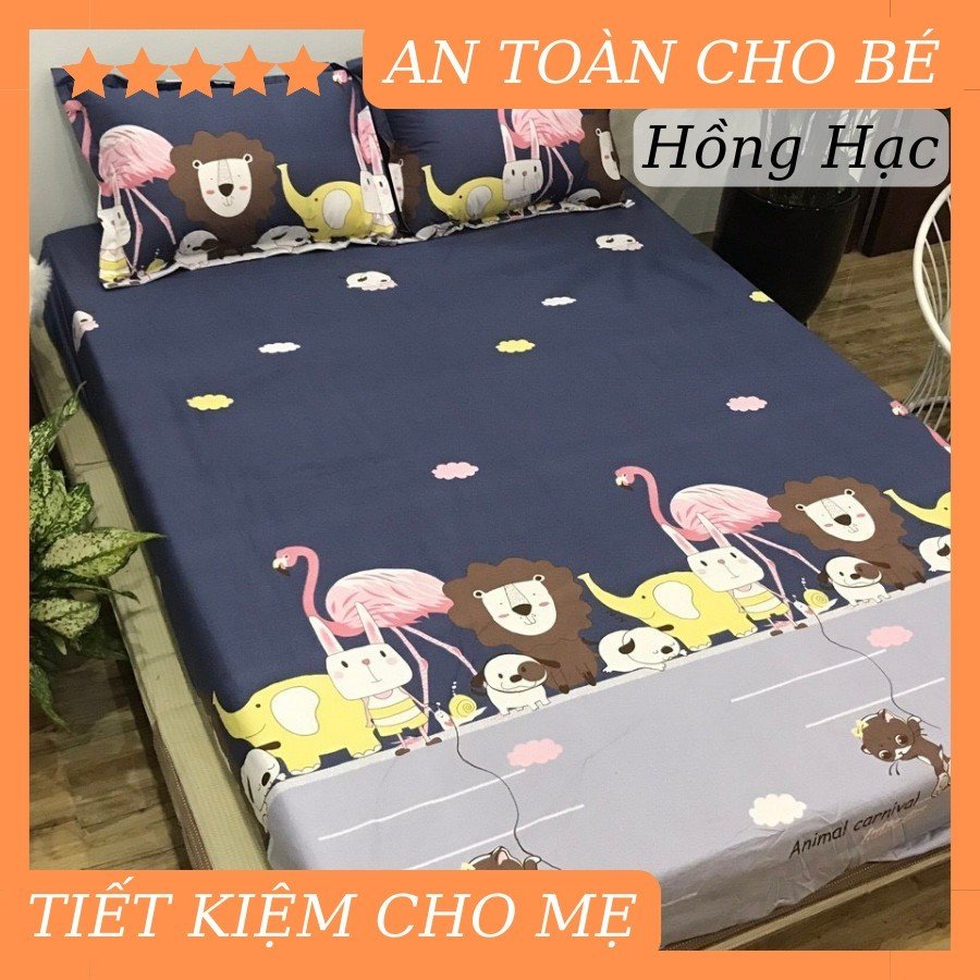 [HN] Bộ Drap Cotton Chống Thấm Baby Shark Cá Mập {1 món} | Ga chống nước full size 1m6 x 2m 1m8 x 2m 2m x 2m2 1m2 x 1m9