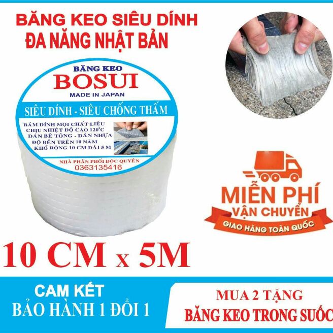 Băng keo chống dột, chống dột cao cấp Bosui nhật bản siêu dính đa năng trên mọi chất liệu độ bền 10 năm
