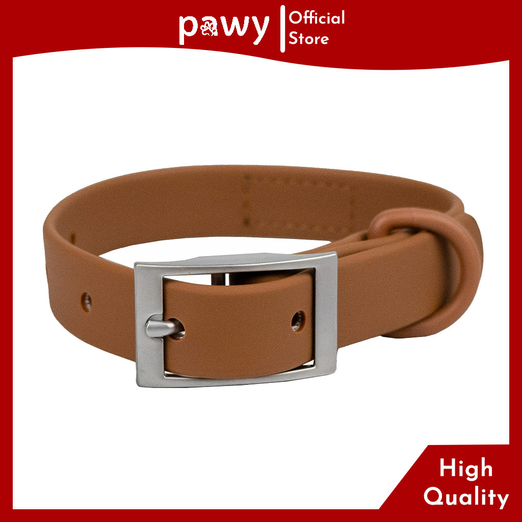 Vòng Cổ Chó Pawy - Flexiwear - Màu Nâu - Vòng Cổ Chó PVC Cao Cấp
