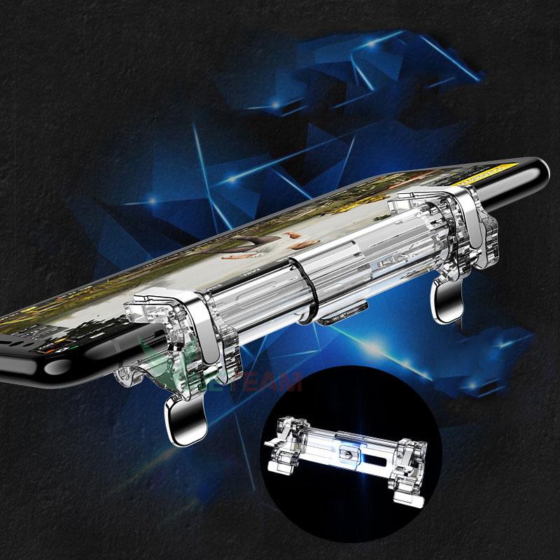 Nút chơi game PUBG trong suốt K8 Remach-Rẻ Mà Chất, Chơi game cầm có Bộ 2 Nút Bấm Chơi Game PUBG Loại T6 Cơ Thép Không Gỉ Chơi PUBG, ROS, FREE FIRE, KNIGHT OUT Trên Điện Thoại, GIÁ KẸP ĐIỆN THOẠI gắn Tripod, chân máy ảnh