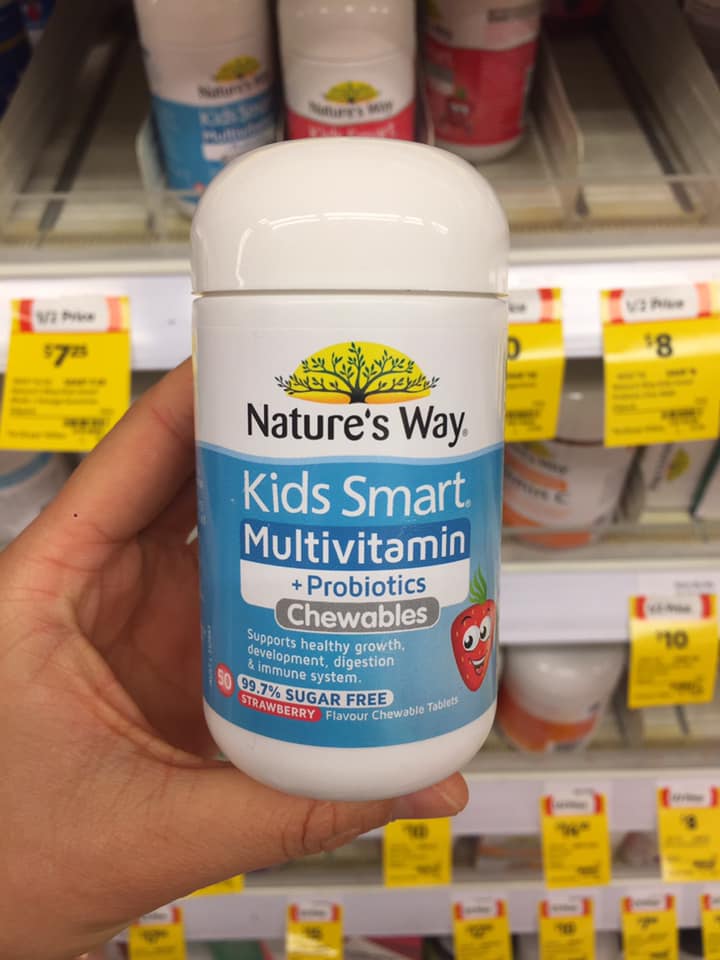 Nature's Way Kids Smart Multivitamin + Probiotics 50 Chewable Tablets