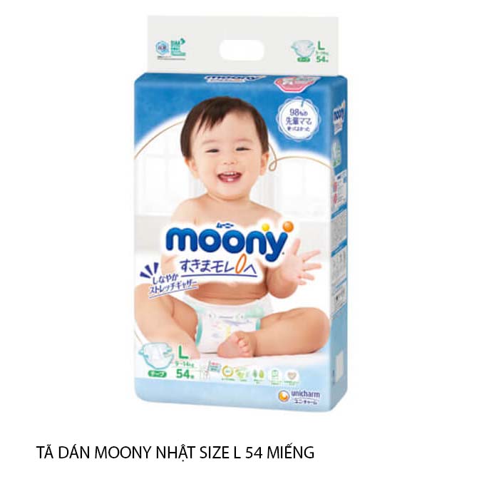 Tã Dán Moony Nhật L 54/58 Miếng (dành cho bé 9-11 ký) SHOP BE DAU TAY
