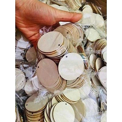 Túi 50 Miếng Gỗ Làm Mô Hình Tròn 5cm