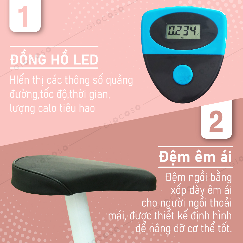 ( ĐỦ LOẠI ) (ẢNH THẬT & VIDEO)B&G Xe đạp tập thể dục tại nhà  EXERCISE BIKE , có đồng hồ hiển thị thông số