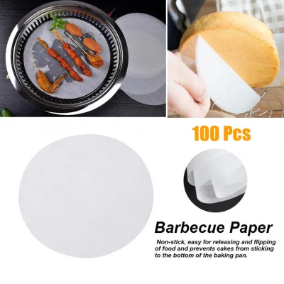 D5JKY 28cm 100Pcs Oven Oil-absorption Grill Pastry Pad Tray Oil paper BBQ Paper Baking Sheet Cooking Tool