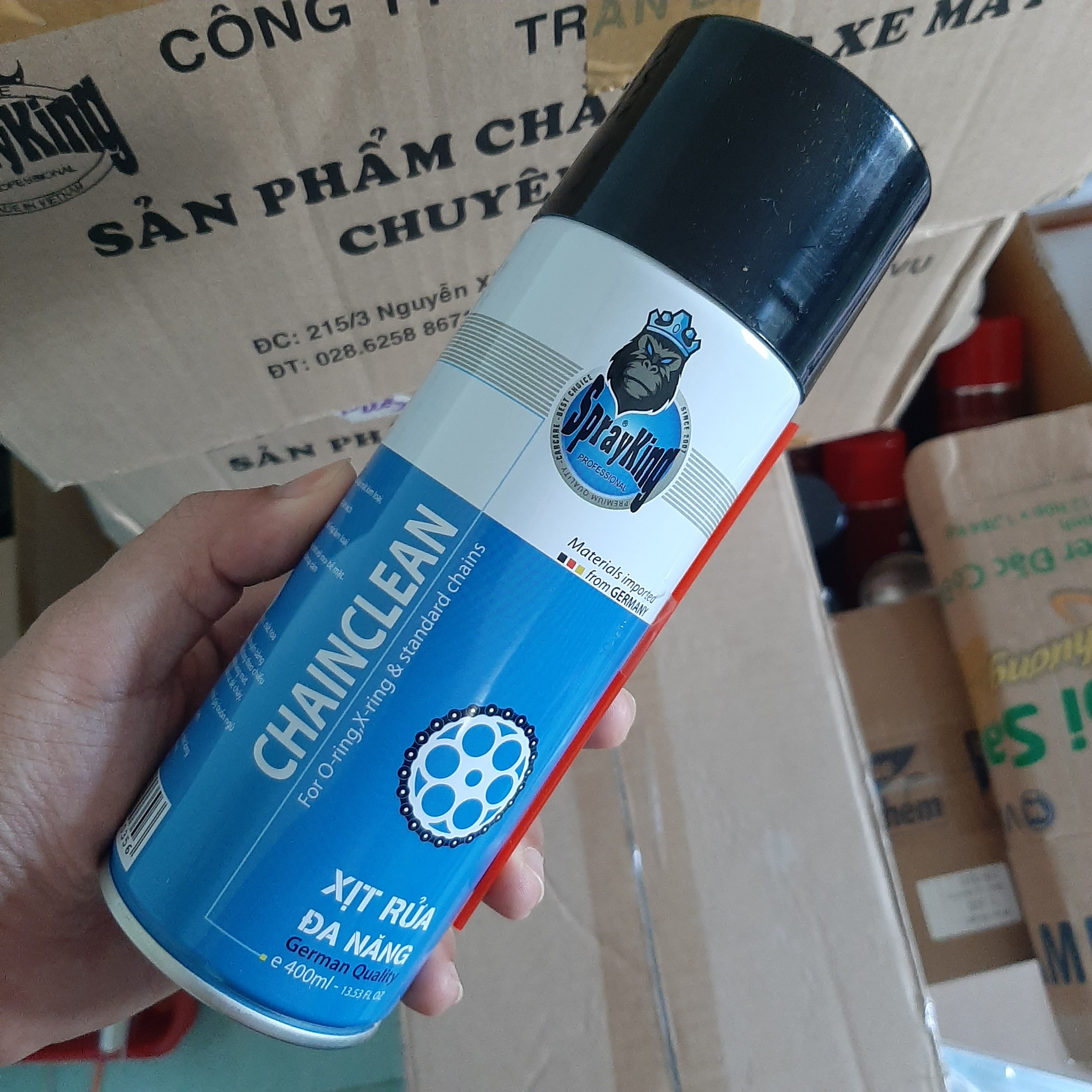 Rửa sên Sprayking Chain Clean 400ml và bàn chải 3D