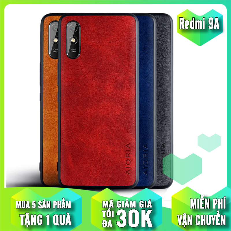 Ốp lưng cho xiaomi redmi 9a da khắc logo aioria
