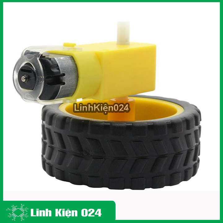 Combo động cơ giảm tốc vàng 3v-9v + bánh xe