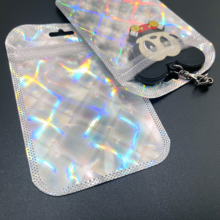 Túi zip hologram ca rô bạc