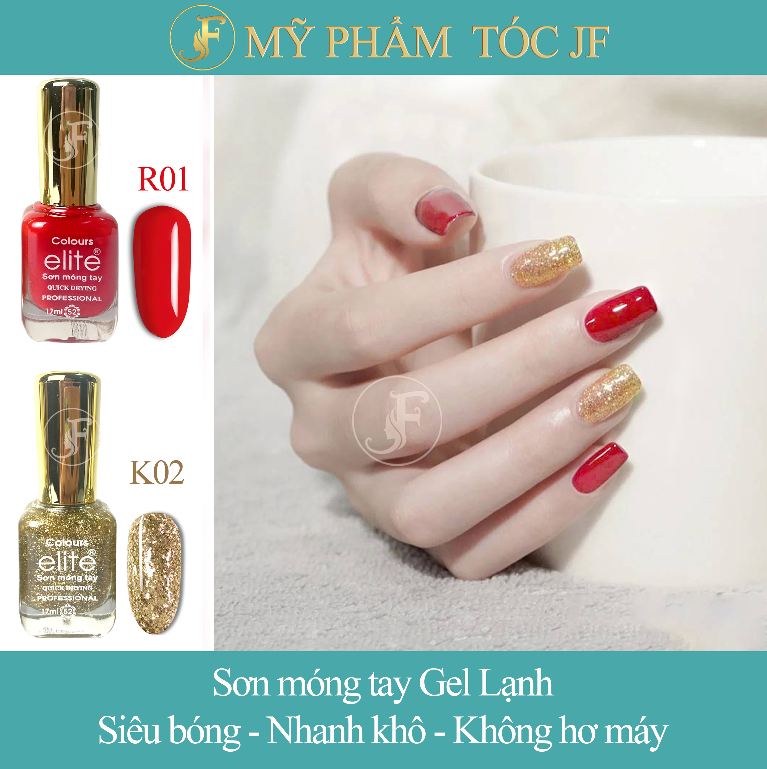 Sơn móng tay gel lạnh cao cấp 16ml tone đỏ - hồng (không cần hơ máy)