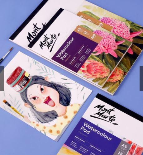 Sổ vẽ màu nước, A5/A4/A3, 300gsm, Mont marte