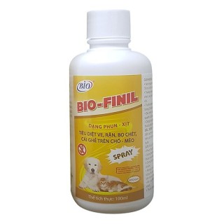 Thuốc xịt trị ghẻ, ve, rận, bọ chét trên chó mèo - Bio Finil 100ml thumbnail