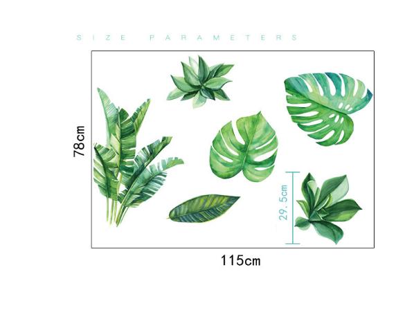 [HCM]Decal trang trí tường - Lá Dương Xỉ Xanh 02-BA009