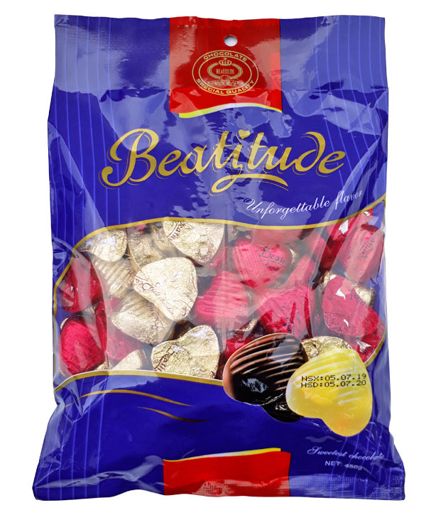 Socola Beatitude Viên Tim Đỏ Vàng Túi 500g